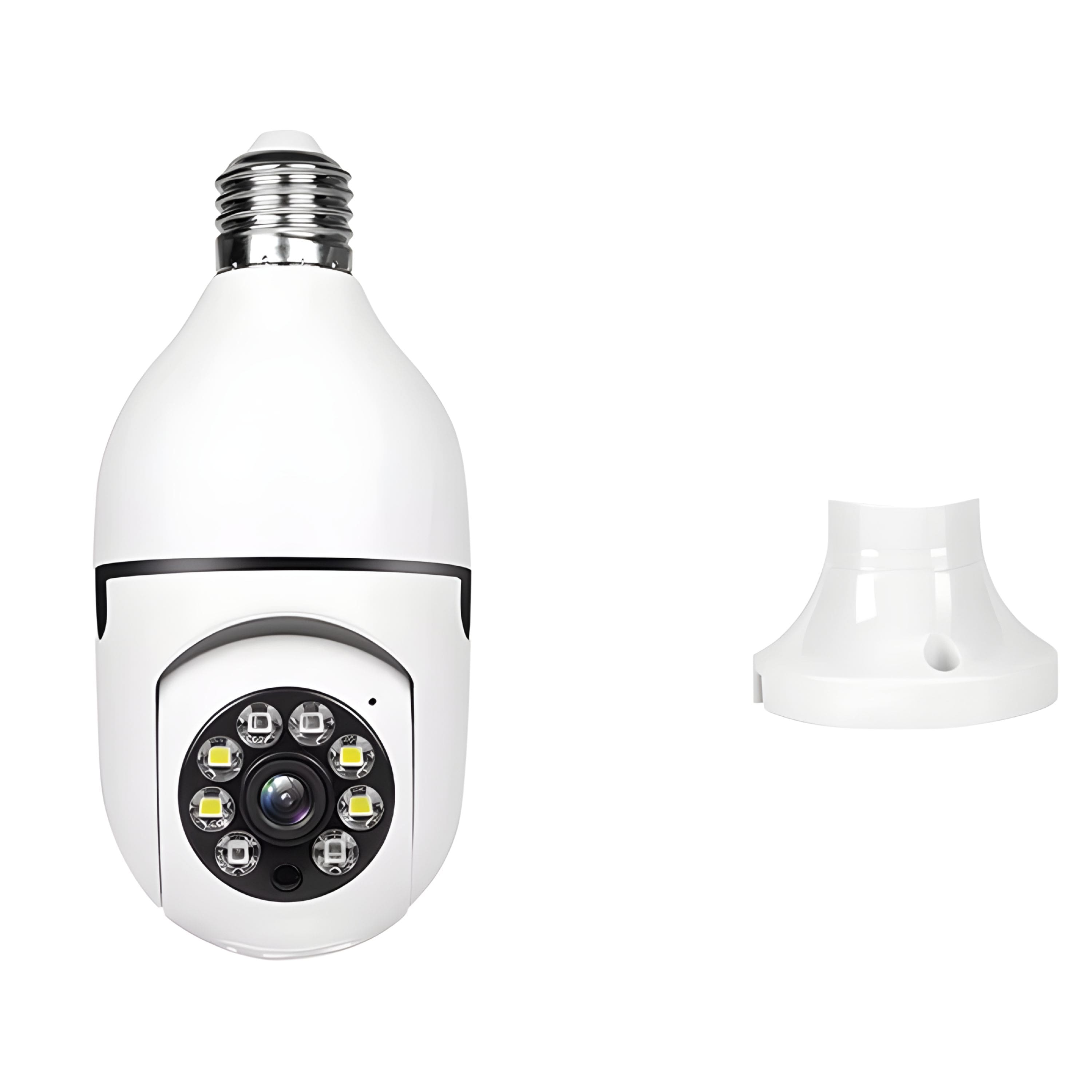 Kitcheniva Light Bulb Camera installed in a ceiling fixture showing 360-degree view