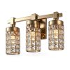 Parrot Uncle Modern 3 Light Crystal Vanity Light Brass-2