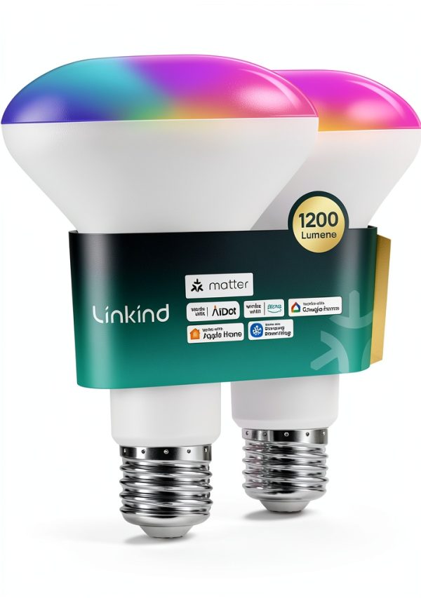 Linkind BR30 Matter Smart Bulb RGBTW 1200lm 2 Pack-0