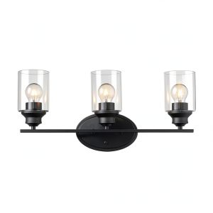 Bronze Wall Light Clear Glass Shade Modern Ambient Lighting-0
