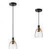 Pavo Glass Pendant Light Black Gold Adjustable Kitchen-2