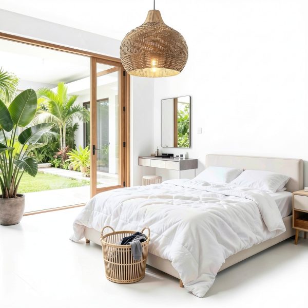 Parrot Uncle Rattan Pendant Light Boho Rustic Handwoven-2