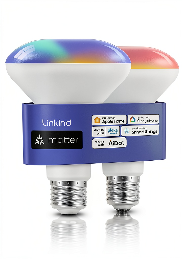 Installing Linkind BR30 Smart LED Bulb Matter Compatible Color Changing on a recessed ceiling fixture
