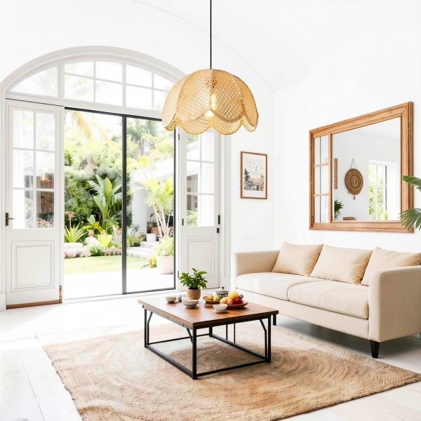 Parrot Uncle Rattan Pendant Light Farmhouse Boho Style-2