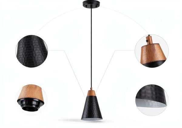 Brushed Brass Pendant Lights Modern Farmhouse Adjustable-4