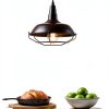 Farmhouse Pendant Light Rustic Barn Style Metal Cage Design-4