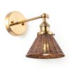 Parrot Uncle Gold Rattan Wall Light Modern Rustic Decor-4