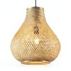 Bamboo Pendant Lamp Hand Woven Fish Basket Boho Farmhouse-8