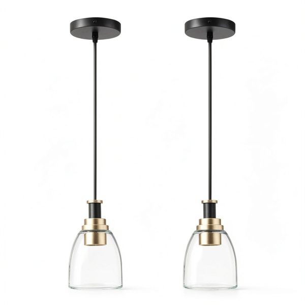 Pavo Glass Pendant Light Black Gold Adjustable Kitchen-8