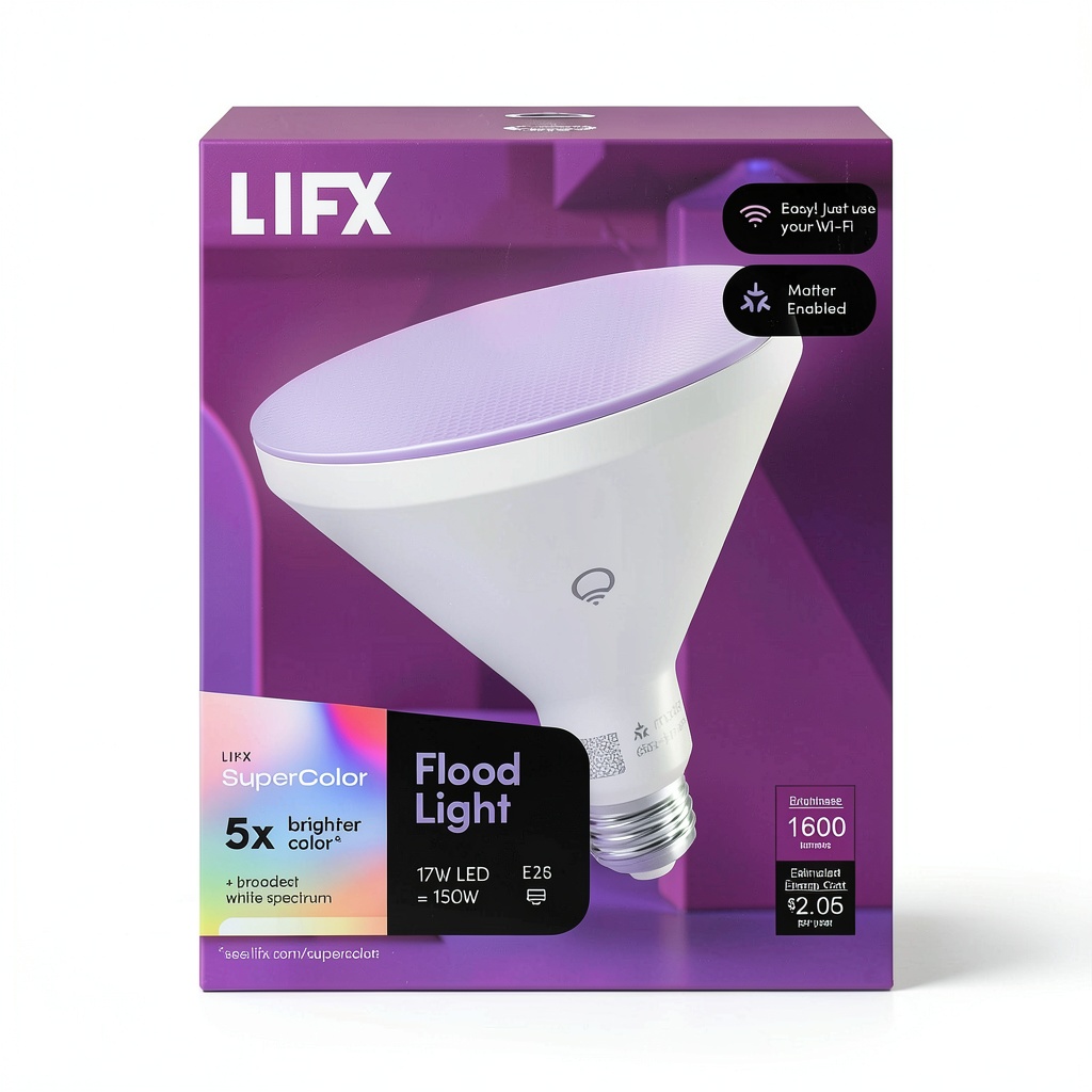 LIFX Smart LED Bulb illuminating a living room with color-changing effects