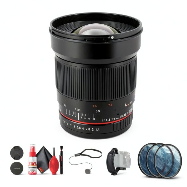 Rokinon 24mm f1.4 Wide Angle Lens for Olympus Bundle-0