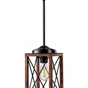Rustic Metal Hanging Light Adjustable Ceiling Fixture-0