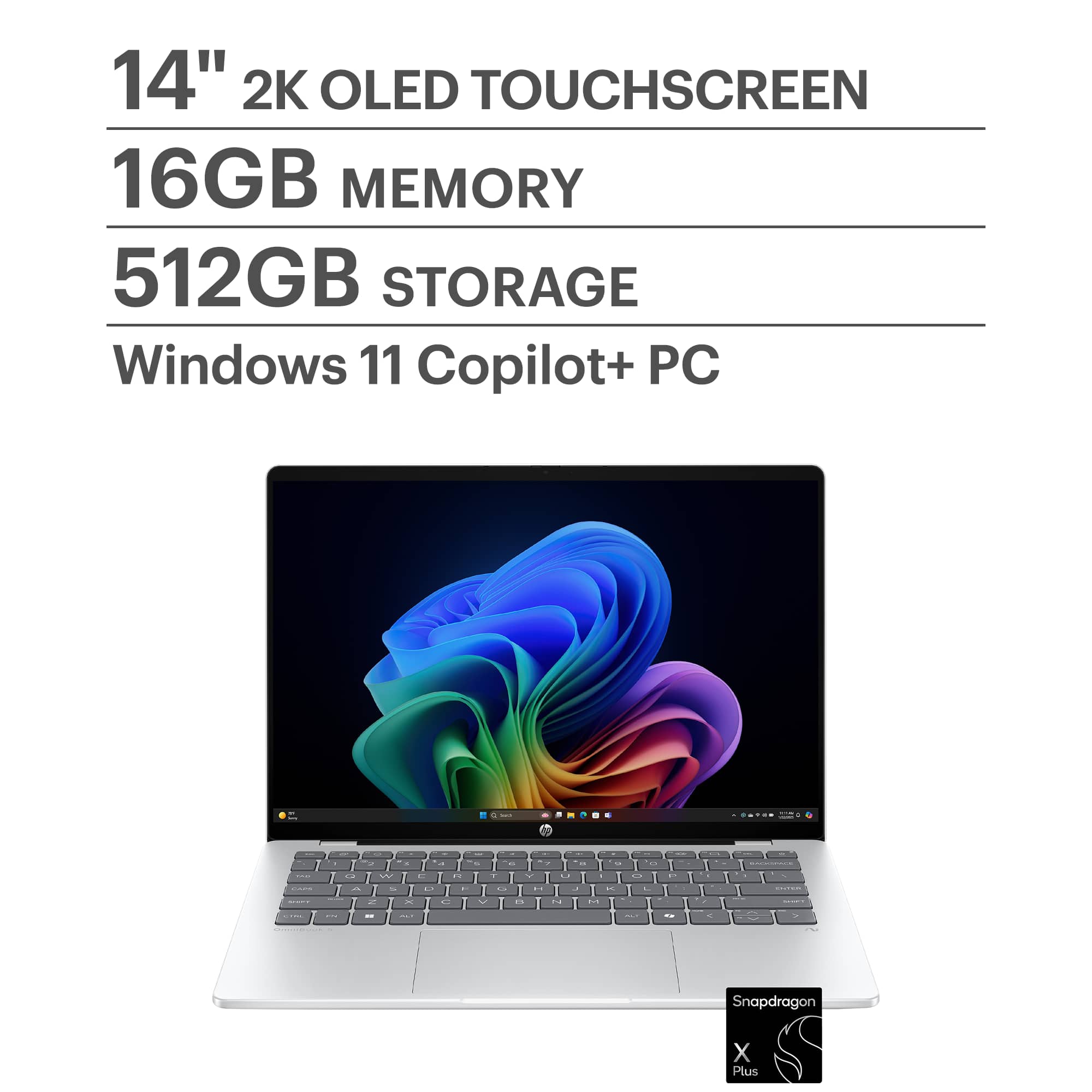 Installing HP OmniBook 5 Copilot PC 14 OLED Touch Laptop AI Features on a wooden desk