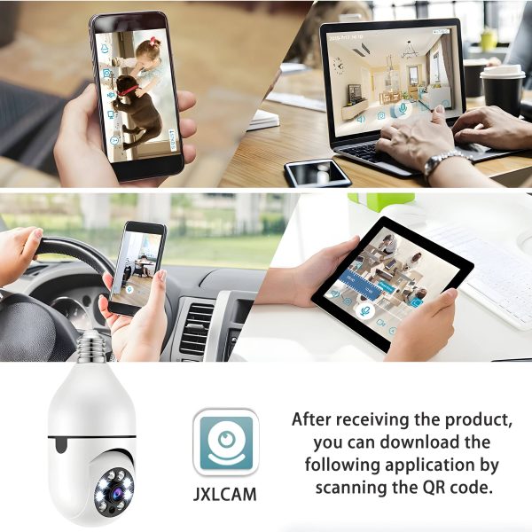 Kitcheniva 360 E27 Light Bulb Camera Wi Fi IR Night Security-2