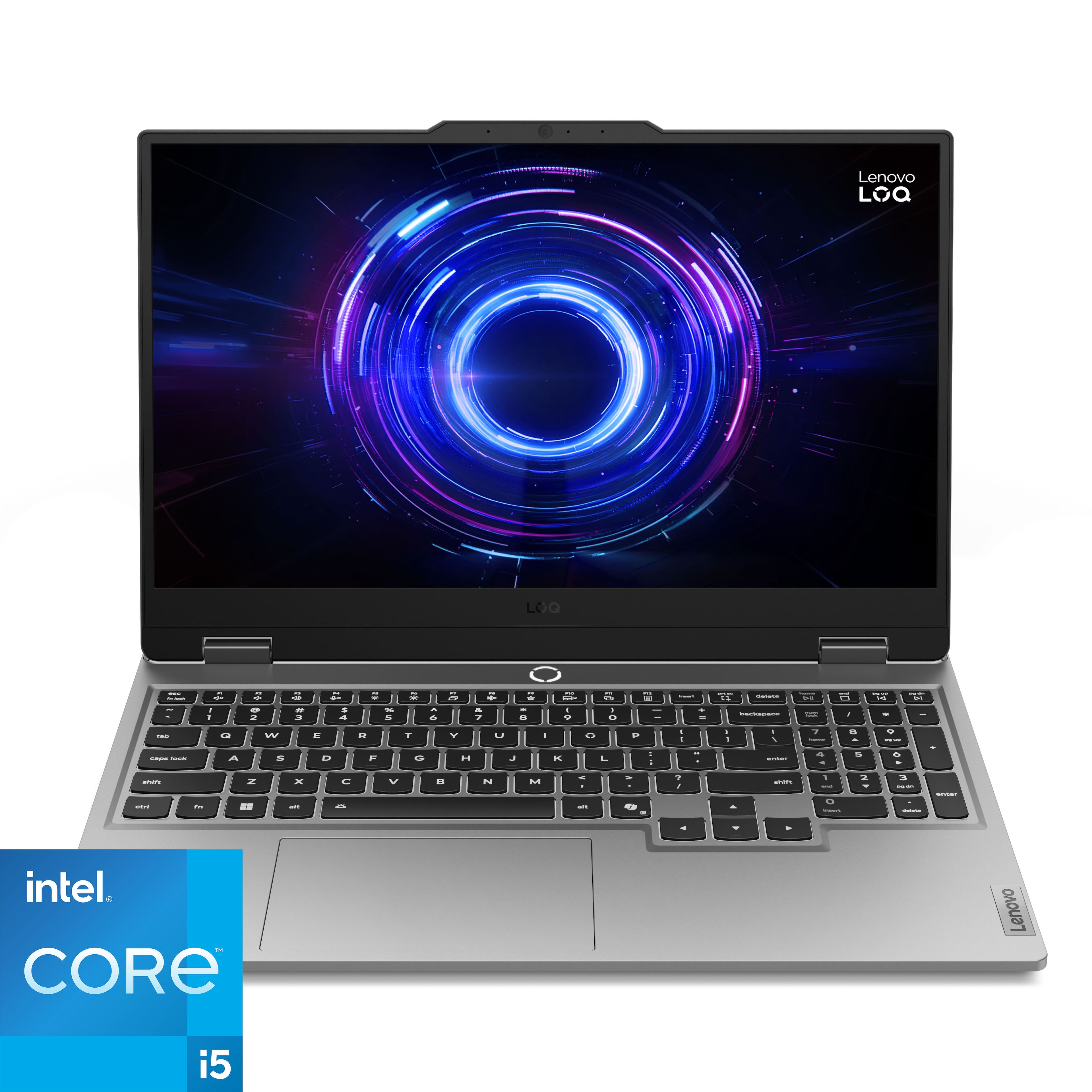 Installing Lenovo LOQ Gaming Laptop Intel Core i5 NVIDIA RTX 5050 on a wooden desk