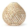 Bamboo Pendant Lamp Hand Woven Fish Basket Boho Farmhouse-9