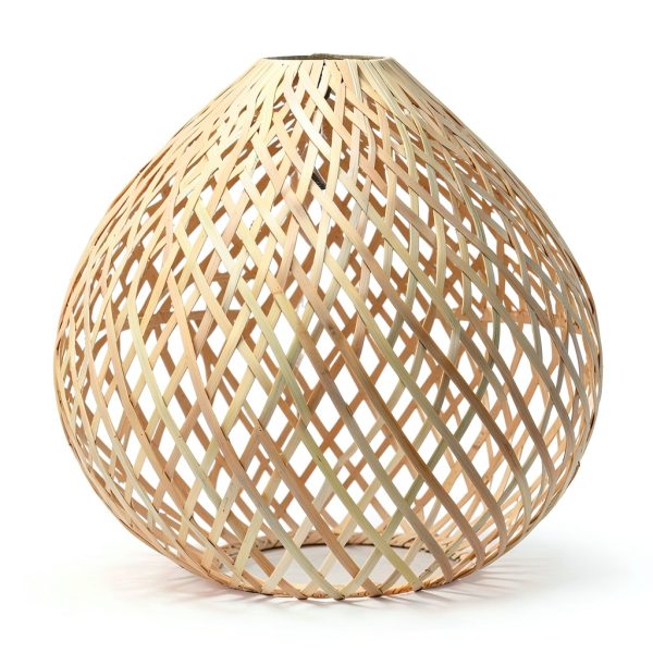 Bamboo Pendant Lamp Hand Woven Fish Basket Boho Farmhouse-9