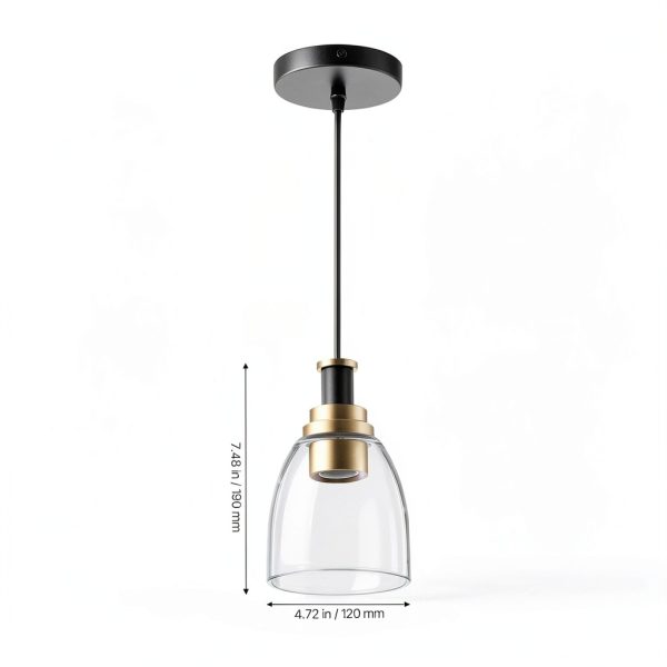 Pavo Glass Pendant Light Black Gold Adjustable Kitchen-7