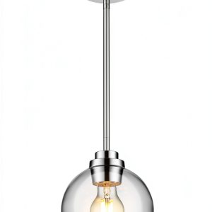 Pavo Clear Glass Pendant Light Adjustable Height Modern-0