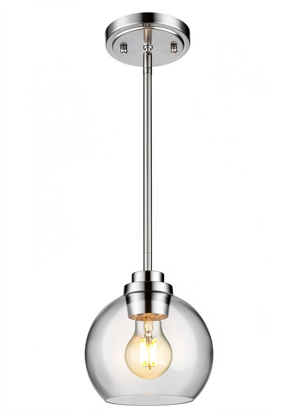 Pavo Clear Glass Pendant Light Adjustable Height Modern-0