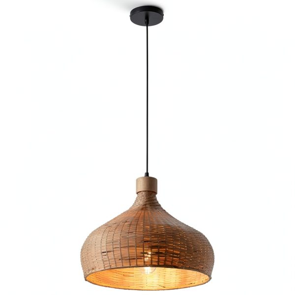 Parrot Uncle Bamboo Pendant Lamp Retro Cone Design-4