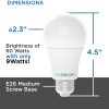 VIRIBRIGHT A19 LED Bulb 60W Equivalent Cool White 8 Pack-5