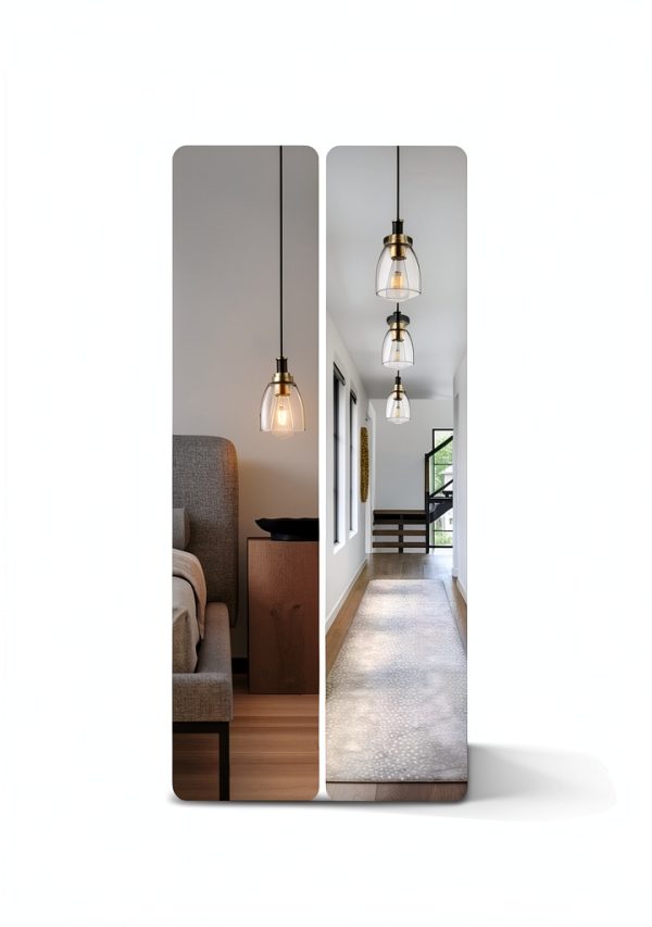 Pavo Glass Pendant Light Black Gold Adjustable Kitchen-5