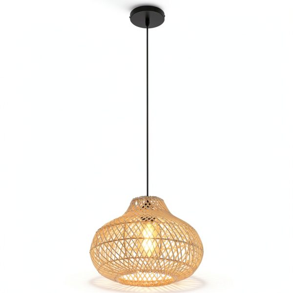 Parrot Uncle Boho Rattan Pendant Light Handwoven Adjustable-4