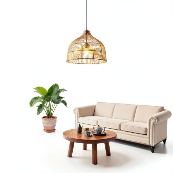 Parrot Uncle Rattan Pendant Light Boho Rustic Adjustable-1