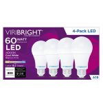 Viribright A19 LED Bulb 9W Non Dimmable 800 Lumens 4 Pack-0