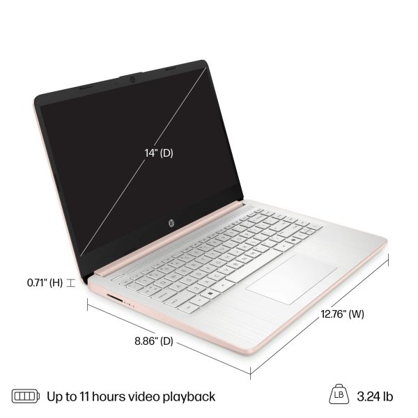 HP 14 Laptop Intel N150 16GB Memory HD Display Rose Gold-4