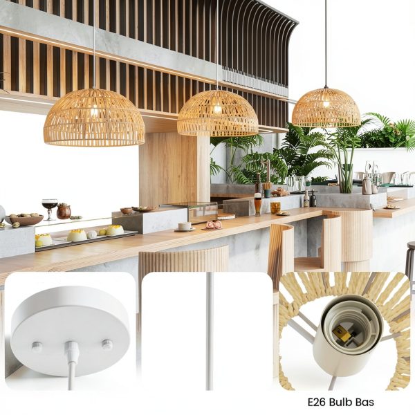 Pavo Pendant Light Paper Rope Adjustable Hanging Fixture-4